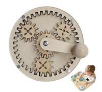 Planche d'activités Montessori, planche d'activités en bois avec engrenages rotatifs manuellement, jouet de motricité fine pour l'éducation précoce, table 'apprentissage sensoriel pour les tout-pe