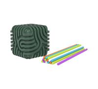 Planche d'activités sensorielles 3D pour Enfants et Adultes, Fidget Cube en Silicone, Jouet Anti-Stress Portable 3.19 Pouces, pour Bureau, école et Regarder la télévision, Bleu Foncé- Vert