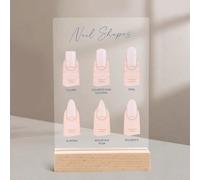 Planche d'affichage de formes d'ongles en acrylique, décoration de comptoir de salon, panneau d'art statique, guide d'identification des formes d'ongles et de doigts sur modèle du corps humain PMMA