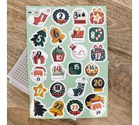 Planche de 24 stickers de l'avent christmas