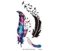 Planche de 3 Tatouages éphémères plume et oiseaux qui s'envolent waterproof