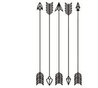 Planche de 5 Tatouages éphémères flèches indienne waterproof. Tatoo noir