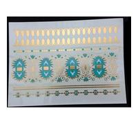 Planche de 5 Tatouages éphémères métallique waterproof. Tatoo temporaire or