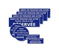 Planche de 8 Panneaux Autocollants Place de stationnement réservée - Autocollants dissuasifs pour stationnement Interdit à Coller sur Les vitres de Voiture. Mélange de 8 Stickers Place réservée -