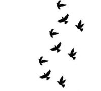Planche de 9 Tatouages éphémères Divergente oiseaux qui s'envolent waterproof