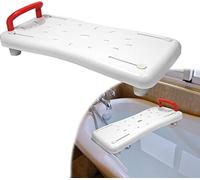 Planche de bain 70x31cm Siège de baignoire adulte senior 41-63cm Réglable Planche de baignoire pour s'asseoir Matériau PP Planche de siège rouge Poignée CEEDIR