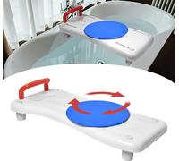 Planche de bain 75,5x34cm Siège de baignoire pour personnes âgées Adultes avec plateau tournant à 360° 41-63cm Réglable Planche de baignoire PP Planche d'assise MAX. 150KG, Poignée rouge CEEDIR