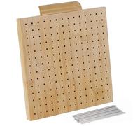 Planche de blocage au crochet 7, 8 x 7, 8'' Planche de blocage en bois avec 15 épingles en acier inoxydable Outils crochet décoratifs adaptés aux débutants pour maman grand-mère