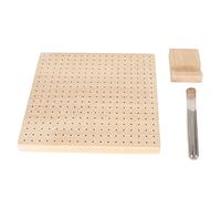 Planche de blocage au crochet pour le tricot, tapis de blocage carré en bois d'hévéa avec 20 épingles à tige, grande planche de blocage de 23,5 cm pour les projets de crochet et