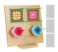 Planche de Blocage du Crochet, 29cm Squares Planche à Tricoter en Bois, Planche de Blocage de Tricot de Bloc avec 30 Broches en Acier Inoxydable, Planche Carré de Sol pour Projets Crochet