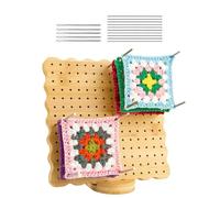 Planche de blocage du crochet - Planche de blocage de tricot | Accessoires de crochet, épingle à crochet carrée avec 10 pinces à linge, outils de crochet pour grand-mère, mère, épouse, fille, petite