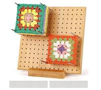 Planche de blocage du crochet Planche de Blocage en Bois Crochet Tricot Accessoire et 20 broches pour Détirer Granny Squares