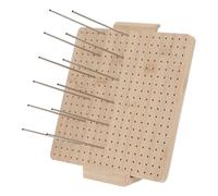 Planche de Blocage en Bois pour Crochet et Tricot avec 15 Chevilles | Grille Précise, Repères Nets, Format 23,5x23,5x1,5cm, Marron, Usage Polyvalent