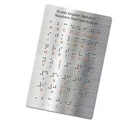 Planche de braille portable avec points surélevés, lettres, chiffres et ponctuation, outil d'apprentissage pour enfants et adultes aveugles, 12 x 18 cm, outil d'enseignement du braille en aluminium