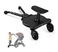 Planche de buggy avec siège amovible, poussette pour toutes les poussettes avec roues pivotantes à 360 °, marchepied pour poussette universelle, Kiddy Board pour enfants de 3 à 7 ans, poids de 25 kg