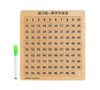 Planche de cent - Puzzle coulissant magnétique - 2 en 1 - Jouet éducatif pour les mathématiques avec plateau de comptage à dos effaçable - Pour la maternelle