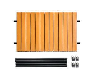 Planche de chariot de jardin, fixation de table de camping pliable, table pliante robuste, outil de randonnée portable, accessoires de pique-nique en plein air, 75 x 55 cm, noir/couleur bois