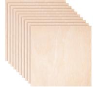 Creative Deco 10 x Contreplaqué 3mm Carré | 400 x 400 x 3mm (+/- 2mm) | Planche Bois Brut Bouleau | Panneau Feuille Découpe Laser | Bois pour Pyrogravure, Gravure, Cricut, Maquette