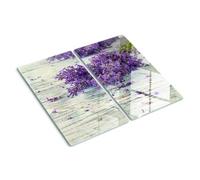 Planche de Cuisine en Verre 2x30x52 cm Bords Polis Résistant à la Chaleur Symétrique Pieds Antidérapants Modernité Avec Impression Décoration Contact Alimentaire - Lavande