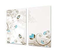 Planche de cuisine en VERRE trempé - Planche à découper en verre - Couvre-plaques de cuisson - UNE PIÈCE (60x52 cm) ou DEUX PIÈCES (30x52 cm chacune) ;D06 Série Fleurs : Art abstrait 9