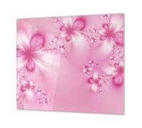 Planche de cuisine en VERRE trempé - Planche à découper en verre - Couvre-plaques de cuisson - UNE PIÈCE (60x52 cm) ou DEUX PIÈCES (30x52 cm chacune) ;D06 Série Fleurs : Art abstrait 15