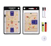 Planche de Football Stratégie D'entraînement, Planche Tactique Effaçable de Basketball, avec Marqueurs et Pièces D'échecs Magnétiques, Conception avec Boucle de Suspension(Basketball)