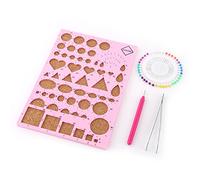 Planche de gabarit de Quilling en papier 4 couleurs, moule de Quilling avec pinces à épiler, stylo fendu, Kit d'outils de manipulation pour l'artisanat en papier pour bricolage (Rose)