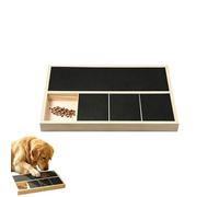 Planche De Grattage Pour Chien | Lime De Toilettage En Bois Avec Papier Abrasif | Tapis Grattant Ongles Chien Boîte Friandises Intégrée | pour toutes races et chatons, jeu d'enrichissement, maison, po