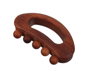 Planche de Guasha en Bois avec Poignée, Cinq Billes Courbe | Massage Bois, Outil Corporel Gua Sha, Massage Facial, Pression Ciblée, Thérapie Manuelle