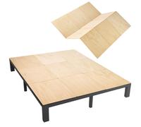 VEVOR Planche de Lit Pliable, 177x208 cm, Sommier à Lattes, Bunkie sous Matelas en Contreplaqué avec Sangles en Nylon, Bords Arrondis, Anti-affaissement pour Cadre Lit en Métal, Format Cal King Size