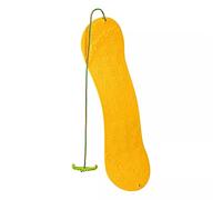 Planche de luge en forme de snowboard pour enfant, 77 cm, plastique avec poignée en plastique, jaune