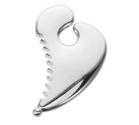 Planche de Massage Gua Sha en Alliage D’aluminium Argentée | Forme Ergonomique, Bords Arrondis et Surface Lisse, Prise en Main Confortable, pour Épaules et Membres