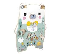 Planche de motricité - Janod - Pure Busy board Ourson blanc - 10 activités - Sécurisé - Mixte