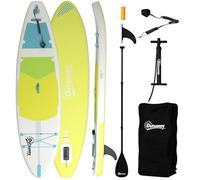 Planche de Paddle Gonflable Outsunny avec Accessoires, 320 cm, pagaie en Aluminium réglable, dérive, Planche de Stand up Paddle avec Surface antidérapante en EVA, Pompe et Sac à Dos, Charge maximale