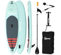 Planche de Paddle Gonflable Outsunny avec Accessoires, 320 cm, pagaie en Aluminium réglable, dérive, Planche de Stand up Paddle avec Surface antidérapante en EVA, Pompe et Sac à Dos, Charge maximale