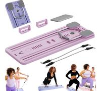 Planche de Pilates pliable, ensemble de reformeur de Pilates portable,minuterie intelligente,planche d'exercices abdominaux avec support de coude et bandes de résistance,planche de réforme Pilates