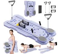 Planche De Pilates Pliable, équipement De Gym à Domicile 5-en-1, Planche AB Roller Multifonction avec Bandes De Résistance, Machine Reformer Pilates pour Abdos, Dos, Bras Et Jambes, Entraînement