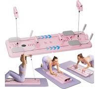 Planche de Pilates pliable for entraînement à domicile, planche coulissante for une mise en forme complète du corps et des entraînements intégrés(Pink)