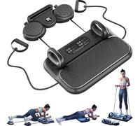 Planche de Pilates pour entraînement à Domicile, Mini Appareil de Pilates Reformer avec 4 Bandes de résistance, équipement de Pilates Portable pour Femmes, Exercices, abdominaux et abdominaux