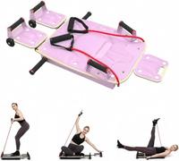 Planche De Pilates Reformer, Planche De Glisse pour Lentraînement À Domicile | Pilates + Force + Gainage + Mobilité + Cardio, Cadre en Bois Massif, Appui-tête Réglable, roulettes Silencieuses en