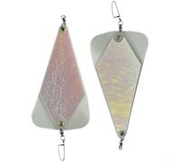 Planche de plongée clignotante de 20 cm avec profil triangulaire et autocollants phosphorescents pour une meilleure attraction des poissons dans des conditions de pêche (blanc)