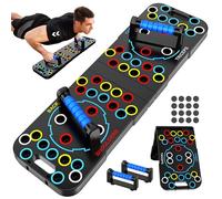 Berleng Planche de pompes pliable 56 en 1 en plastique ABS noir avec planche et barres détachables Guide d'exercices (français non garanti)
