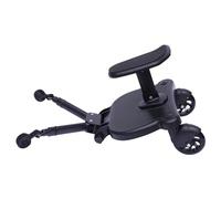 Planche de poussette avec siège, marchepied, planche debout universelle, design à deux roues à 360°, accessoires de poussette, avec siège de poussette, compatible avec toutes les poussettes (noir)