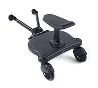Planche de poussette avec siège, marchepied pour poussette universelle avec roulettes, design à deux roues à 360°, siège amovible, siège de poussette, planche debout, accessoires, noir