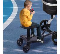 Planche de poussette de 25 kg avec siège, marchepied pour poussette universelle, avec organiseur de poussette et sangle de suspension, adaptateur de poussette pour enfants de 3 à 7 ans