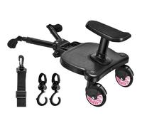 Planche de Poussette Universelle, Planches À Roulettes Pour Bébé Buggy board avec Siège, Adaptée De 2 À 6 Ans (25 kg),Rose
