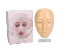 Planche de Pratique de Maquillage en Silicone 5D avec Support, Planche de Mannequin Cosmétique Réutilisable pour Débutant en Maquillage (Blanco)