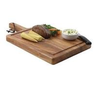 Tuscany Large Chunky Handled Board with Groove & Leather Tie In Acacia420x230x20