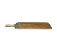 HOME DECO FACTORY - KA0579 Planche de Présentation Manguier Dune Noir - Design Élégant pour Dîners et Décorations - Taille 58 cm - Marron, Blanc, Noir