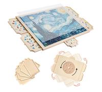 Planche de Puzzle 1500 Pièces-VEVOR-Table de Puzzle en Bois 865 x 635 mm-Plateau Casse-Tête Rotatif à 360° et Portable